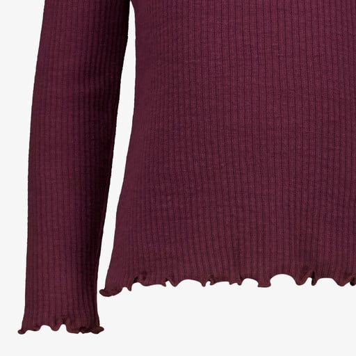 Meisjes shirt met lange mouwen bordeauxrood