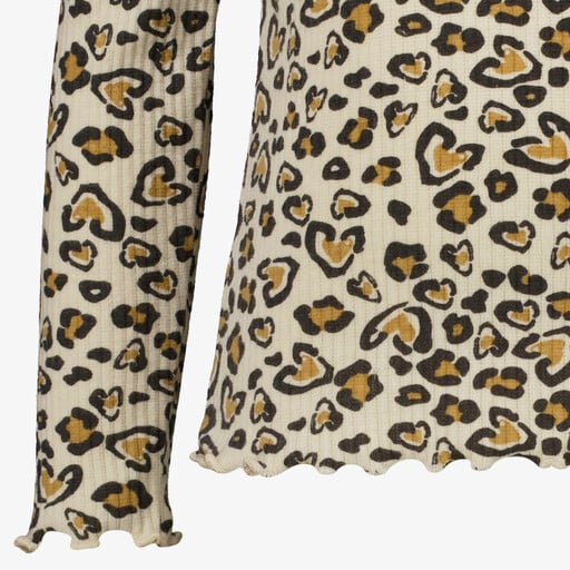 Meisjes shirt met lange mouwen en panterprint