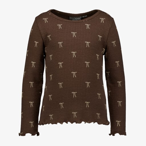 Meisjes shirt met lange mouwen en strikjes