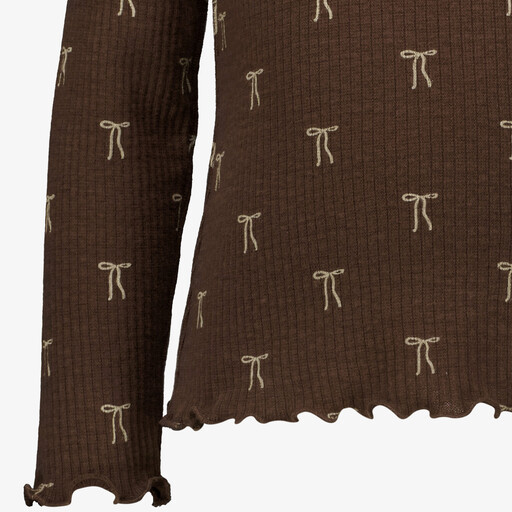 Meisjes shirt met lange mouwen en strikjes