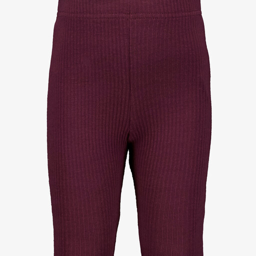 Flared meisjes broek met ribstructuur bordeauxrood