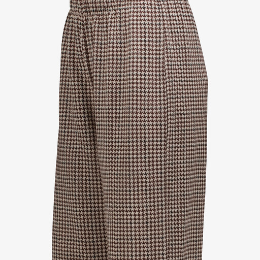 Dames wide leg broek geruit bruin