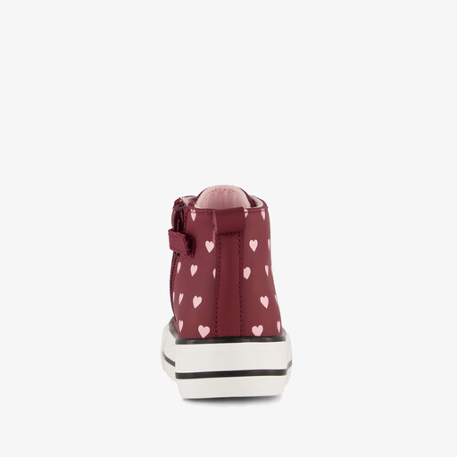 Hoge meisjes sneakers met hartjes roze