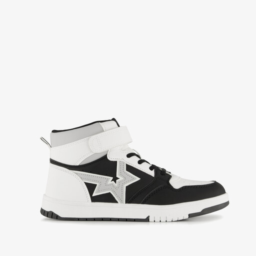 Hoge jongens sneakers met ster wit zwart