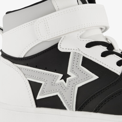 Hoge jongens sneakers met ster wit zwart