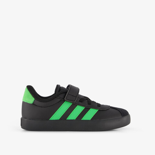 VL Court 3.0 EL leren kinder sneakers zwart groen