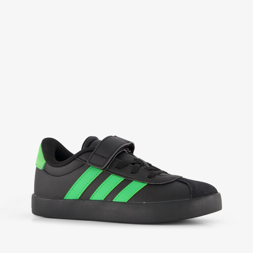 VL Court 3.0 EL leren kinder sneakers zwart groen