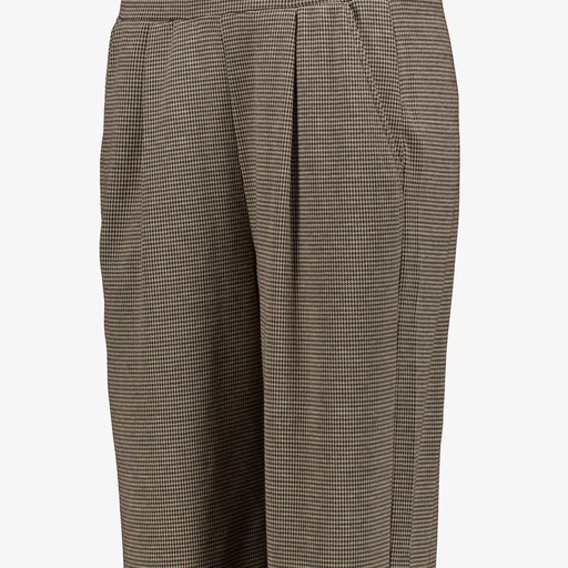Dames wide leg pantalon met print beige bruin