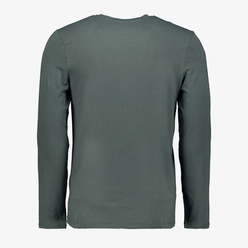 Heren longsleeve shirt groenblauw