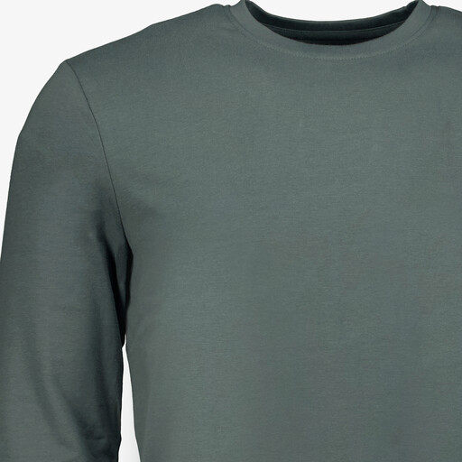 Heren longsleeve shirt groenblauw