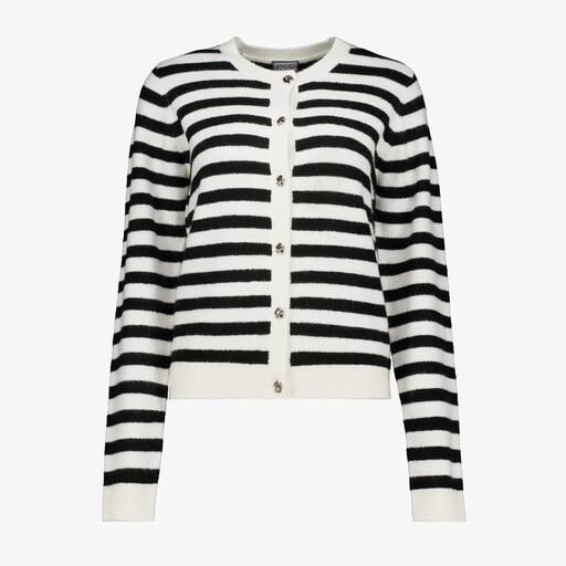 Gestreept dames vest zwart wit