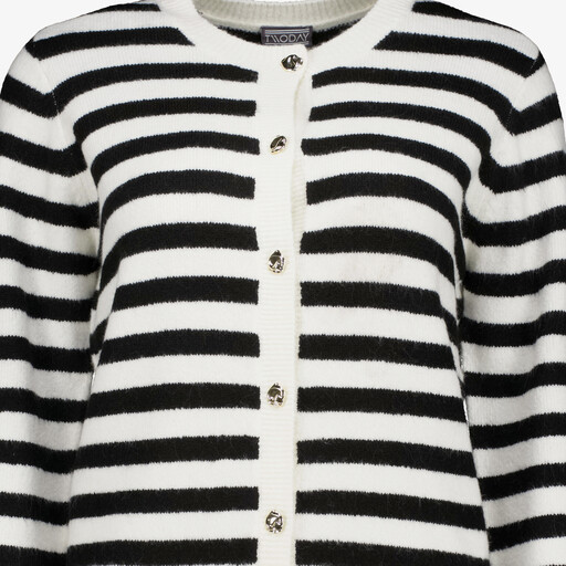 Gestreept dames vest zwart wit