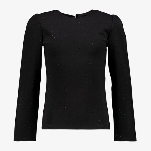 Meisjes top met strass steentjes zwart