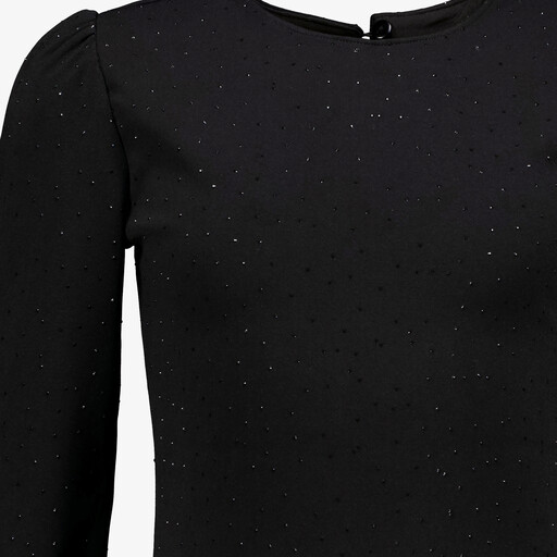 Meisjes top met strass steentjes zwart