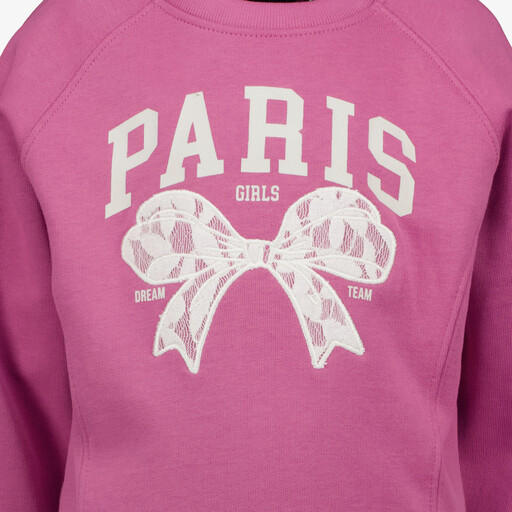 Meisjes sweater met strik opdruk roze