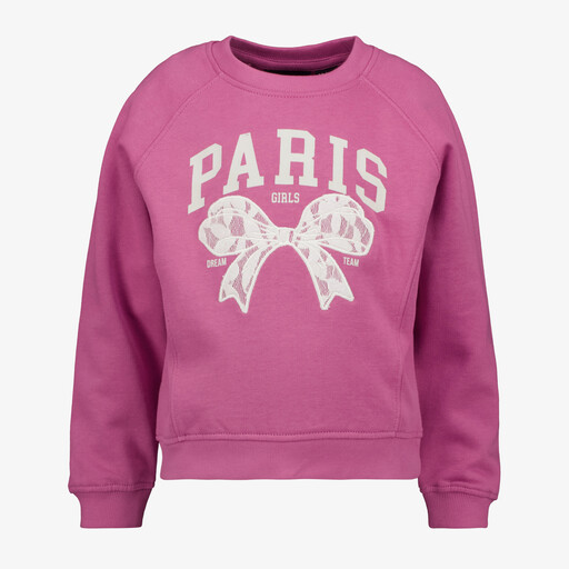 Meisjes sweater met strik opdruk roze