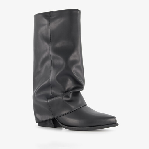 Slouchy dames western laarzen zwart