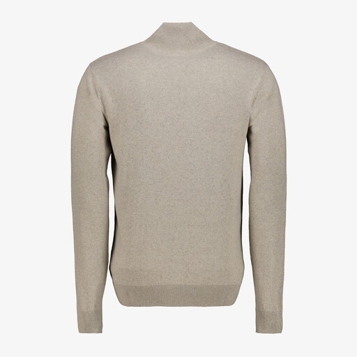 Heren trui met korte rits beige