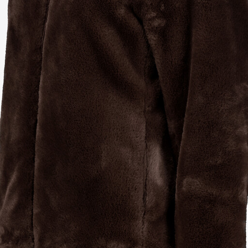 Reversible dames winterjas met imitatiebont bruin