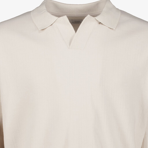 JJ Rebel heren split neck sweater beige