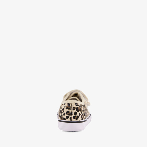 Meisjes gymschoenen met panterprint beige
