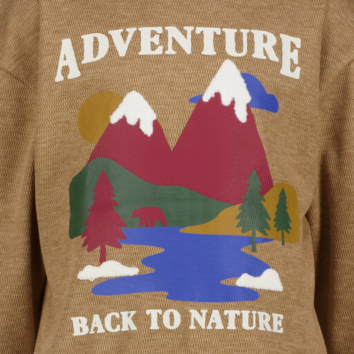 Jongens sweater met natuurprint beige