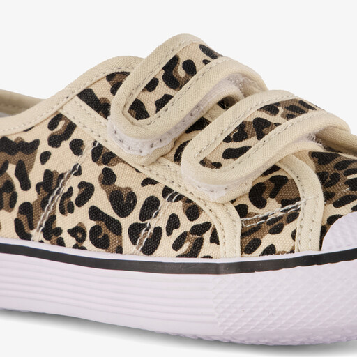 Meisjes gymschoenen met panterprint beige