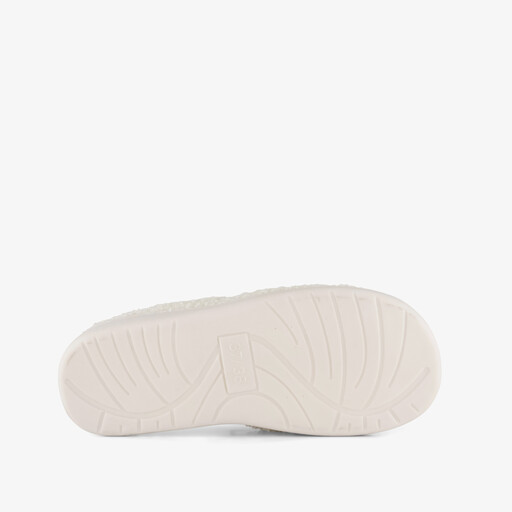 Dames pantoffels met rode strikjes wit