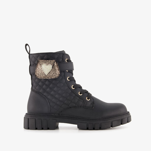 Meisjes boots met decoratief tasje zwart
