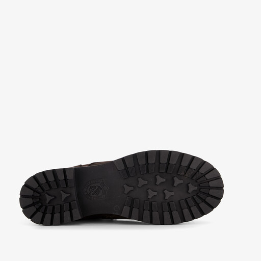 Leren dames veterboots donkerbruin