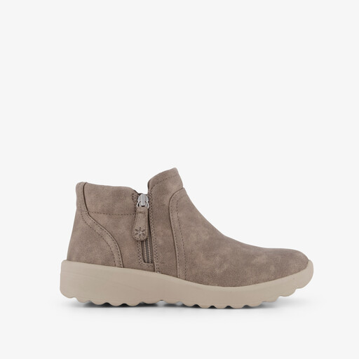Lovely Vibe dames enkellaarsjes taupe