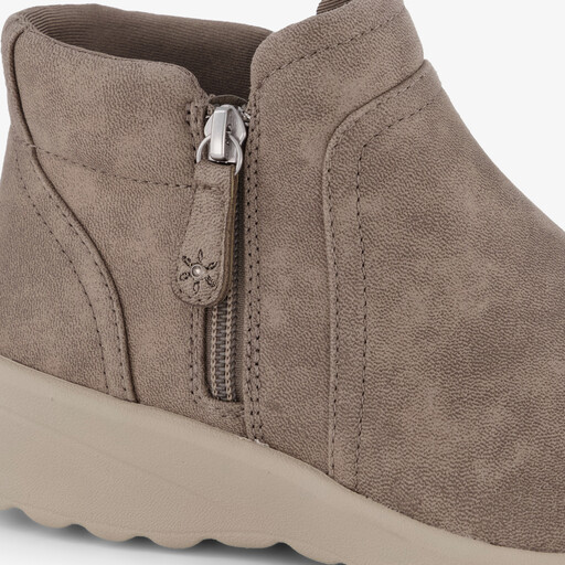 Lovely Vibe dames enkellaarsjes taupe