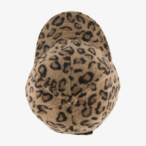 Dames pet met panterprint beige