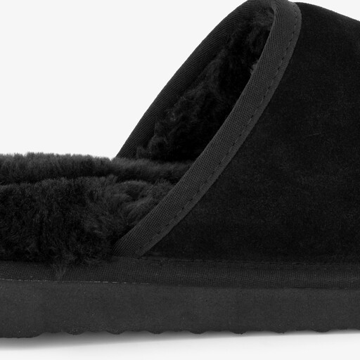 Suède heren pantoffels zwart