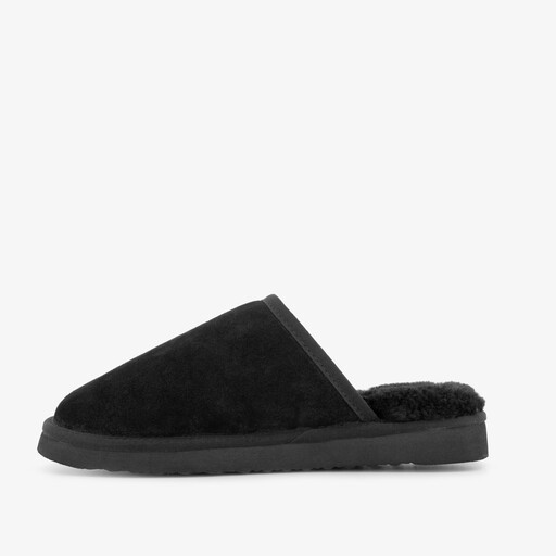 Suède heren pantoffels zwart