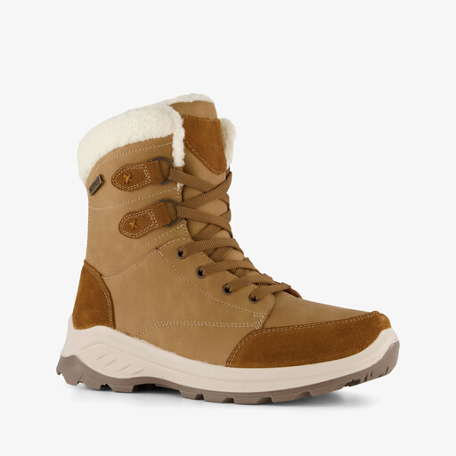 Gevoerde dames outdoor veterboots cognac