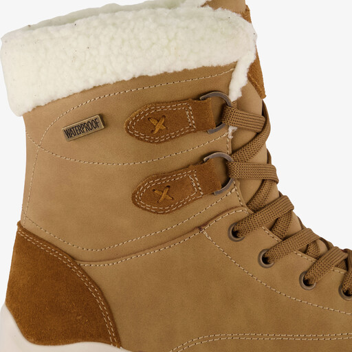 Gevoerde dames outdoor veterboots cognac