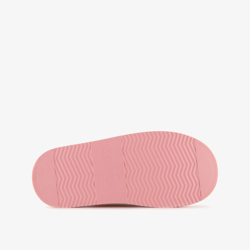 Meisjes pantoffels met strikjes crème roze