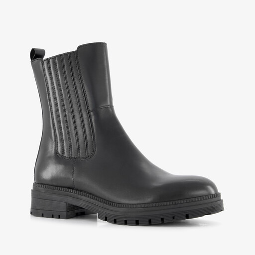 Leren dames Chelsea boots zwart