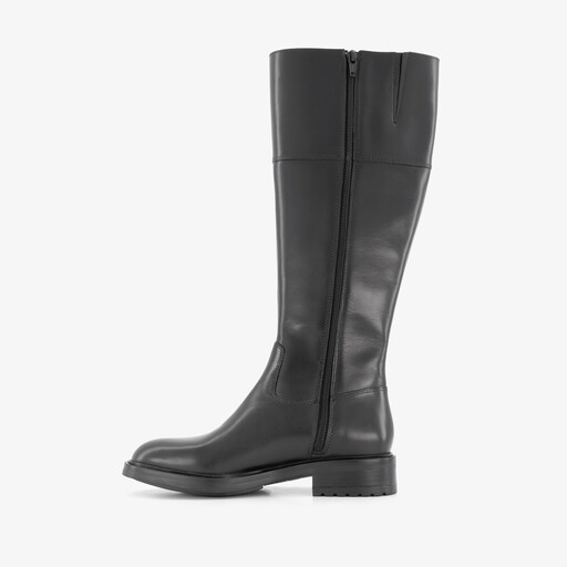Hoge leren dames laarzen zwart