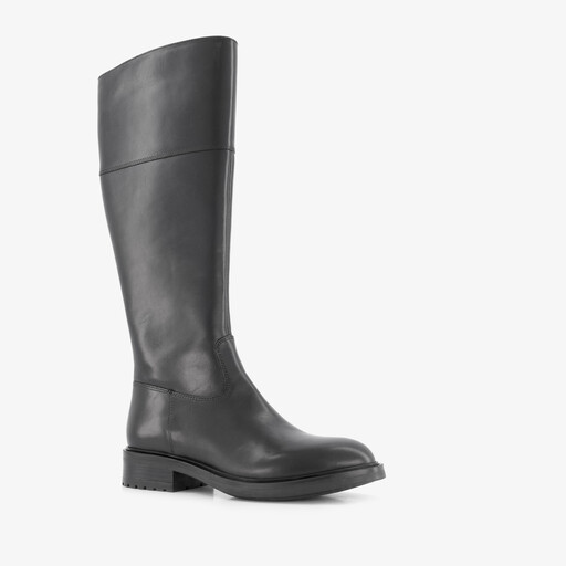 Hoge leren dames laarzen zwart