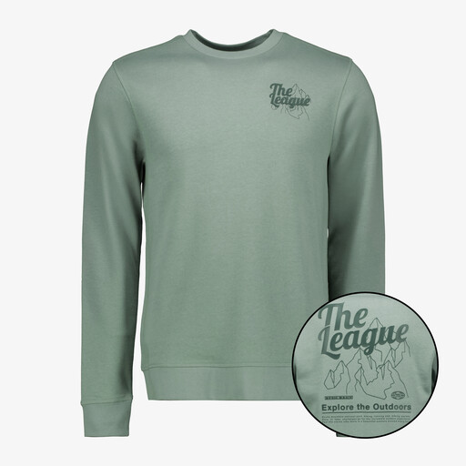 Heren sweater met backprint groen
