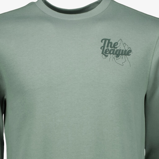 Heren sweater met backprint groen