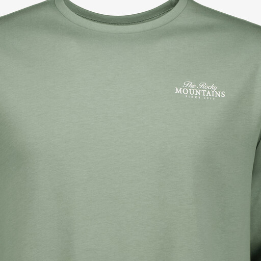 Heren longsleeve shirt met backprint groen