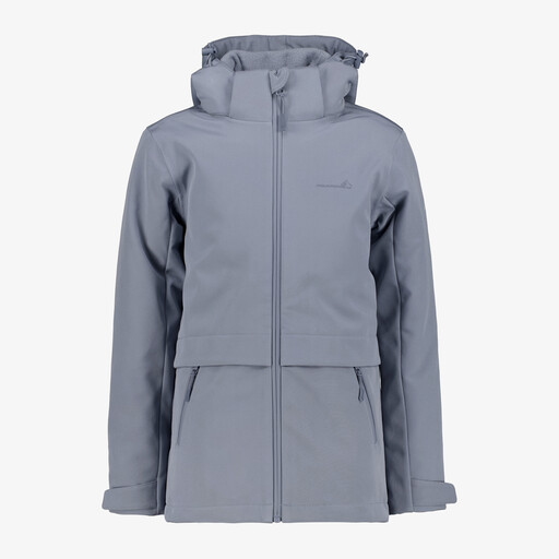 Meisjes softshell jas 8000 mm waterkolom blauw