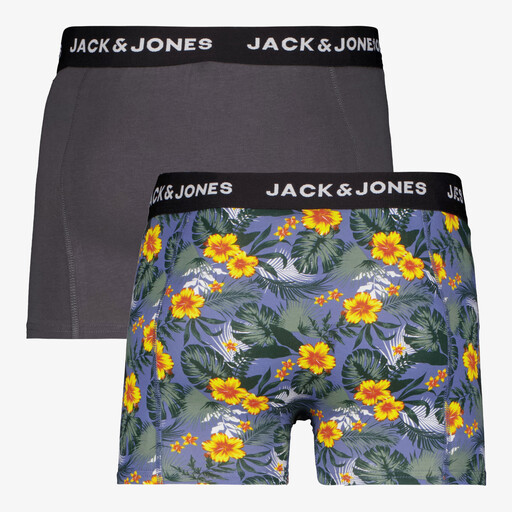 Jack en Jones 2-pack heren boxershorts grijs bloemenprint