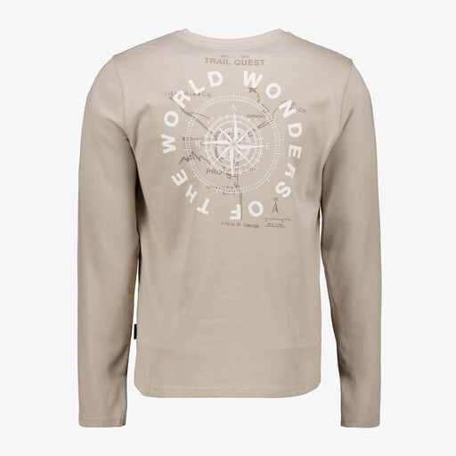 Heren longsleeve shirt met backprint groen