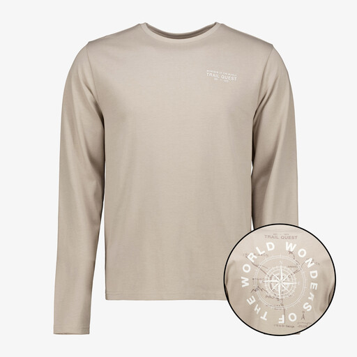 Heren longsleeve shirt met backprint groen