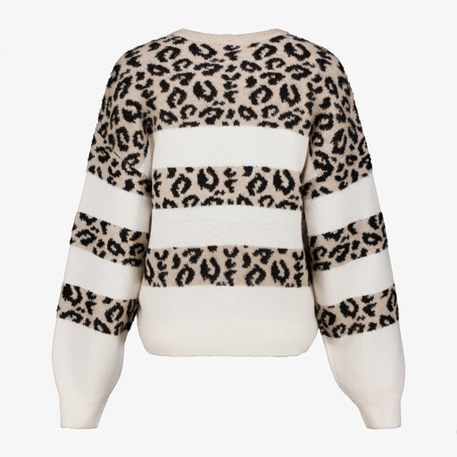 Dames trui met panterprint wit beige
