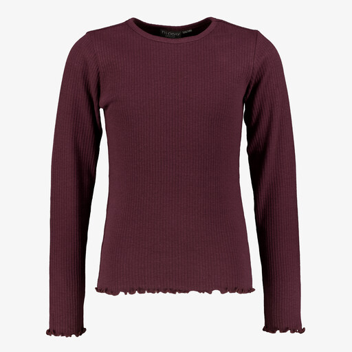 Meisjes longsleeve shirt bordeauxrood